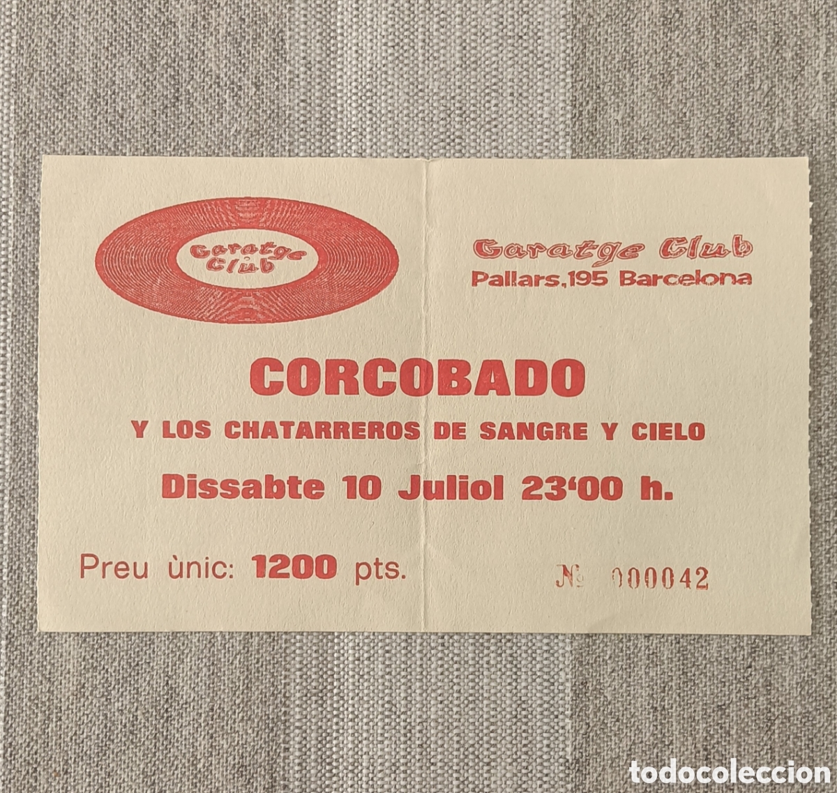 Entradas antiguas de conciertos: Entrada de Concierto CORCOBADO - Foto 1