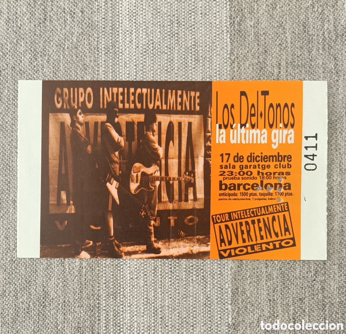 Entradas antiguas de conciertos: Entrada de Concierto Los Del-Tonos - Foto 1