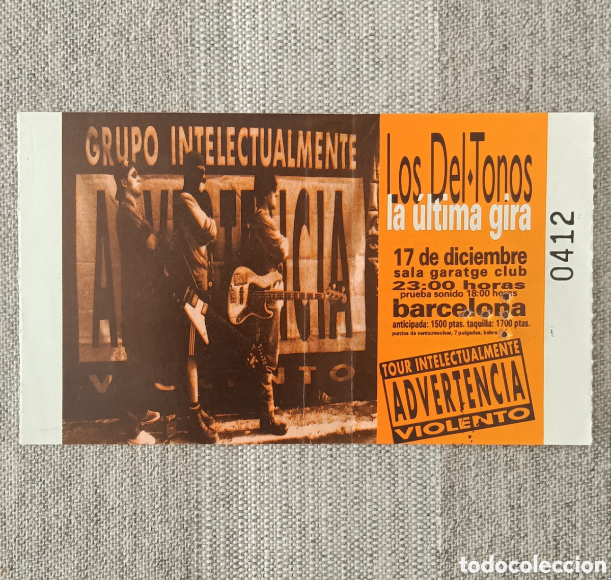 Entradas antiguas de conciertos: Entrada de Concierto Los Del-Tonos - Foto 1