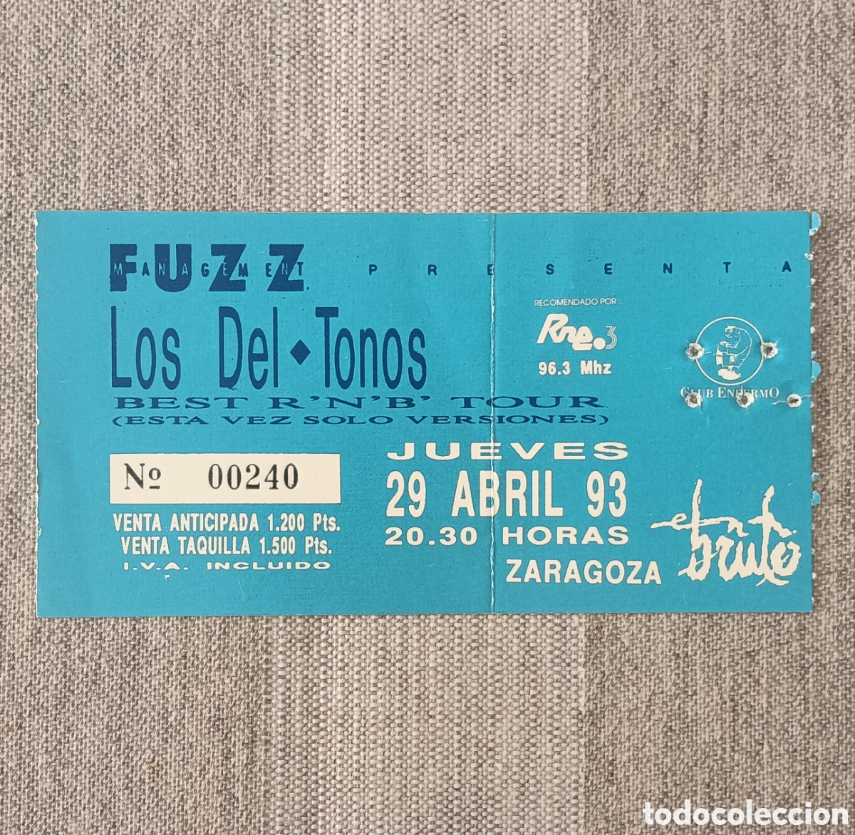 Entradas antiguas de conciertos: Entrada Concierto Los Del -Tonos - Foto 1