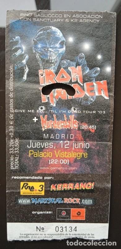 Entradas antiguas de conciertos: Entrada Iron Maiden Madrid 2003. - Foto 1