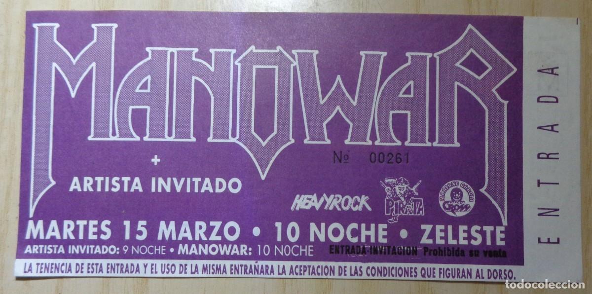 Entradas antiguas de conciertos: ENTRADA CONCIERTO MANOWAR - Foto 1