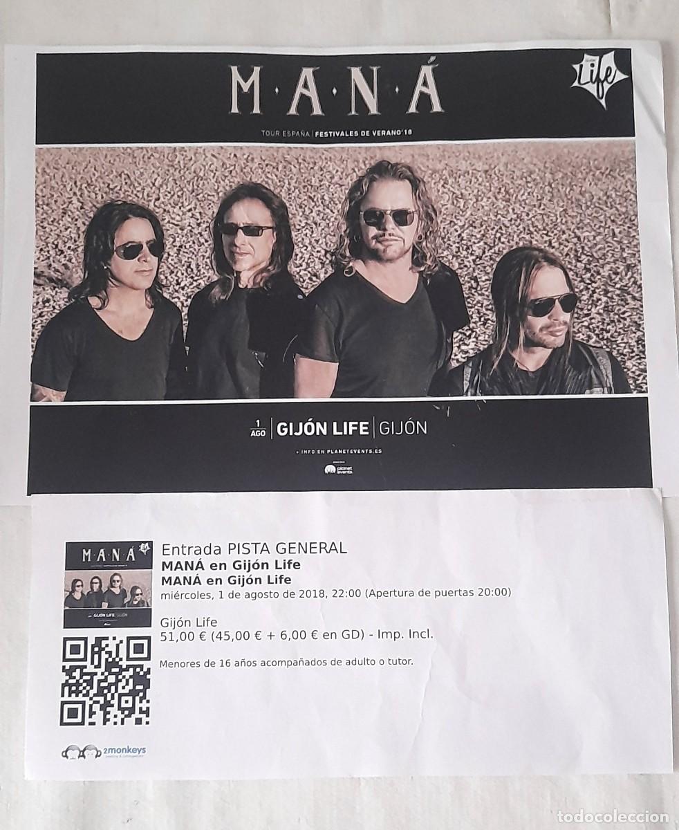 Entradas antiguas de conciertos: Entrada y poster concierto de MAN&Aacute; - Foto 1
