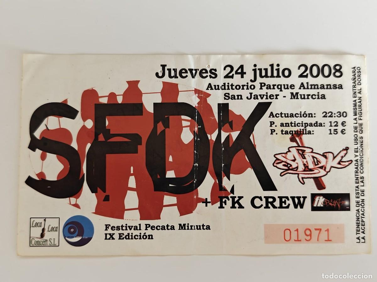 Entradas antiguas de conciertos: Entrada concierto SFDK 2008 - Foto 1