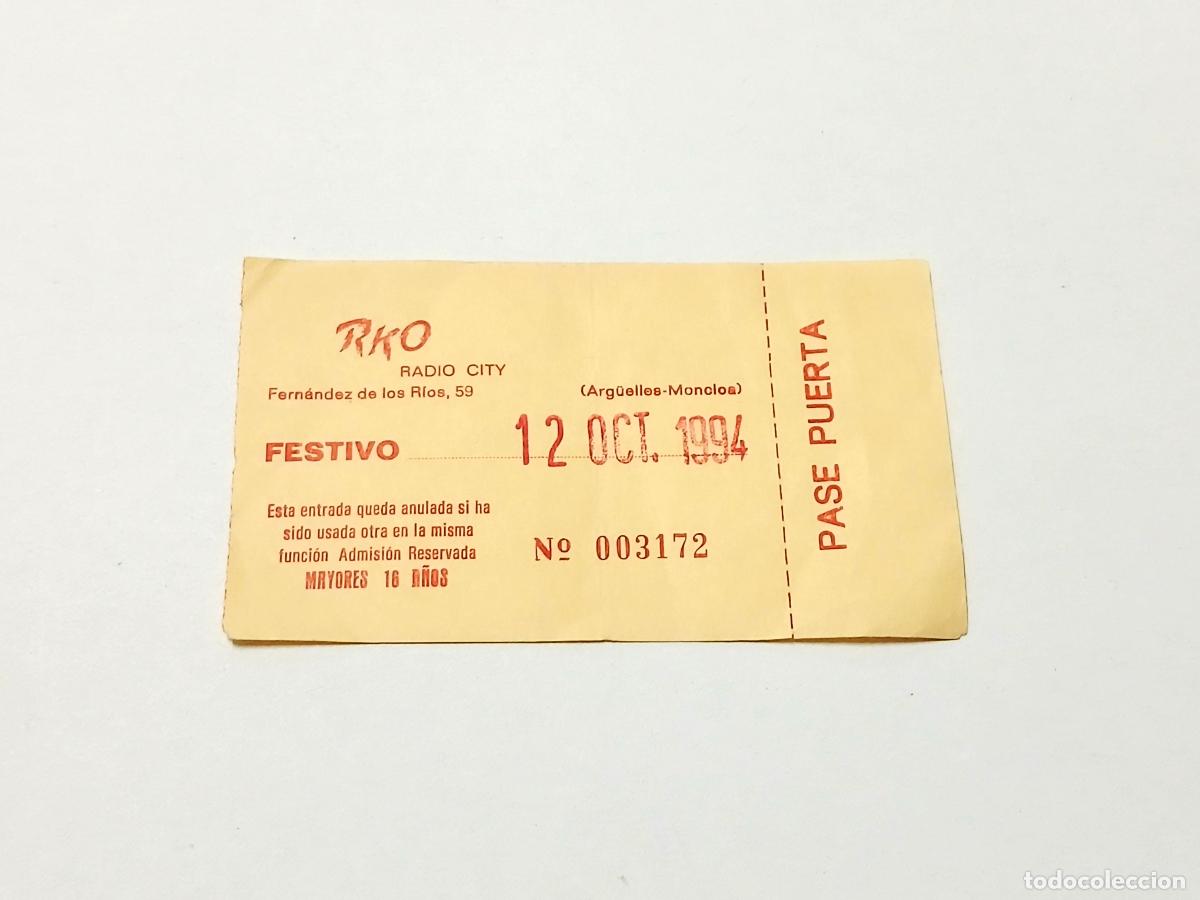 Entradas Antiguas de Conciertos: Entrada-invitaci&oacute;n discoteca RKO radio city, Madrid, 1994