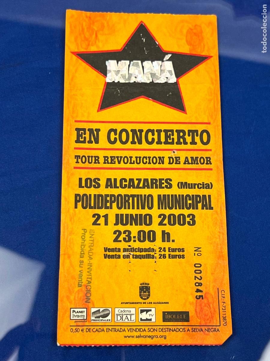 Biglietti di Concerti: ENTRADA CONCIERTO MANA LOS ALCAZARES 2003
