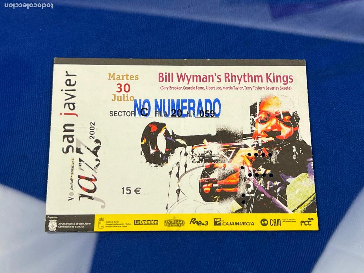 Biglietti di Concerti: ENTRADA CONCIERTO BILL WYMAN RHYTHM KINGS JAZZ SAN JAVIER