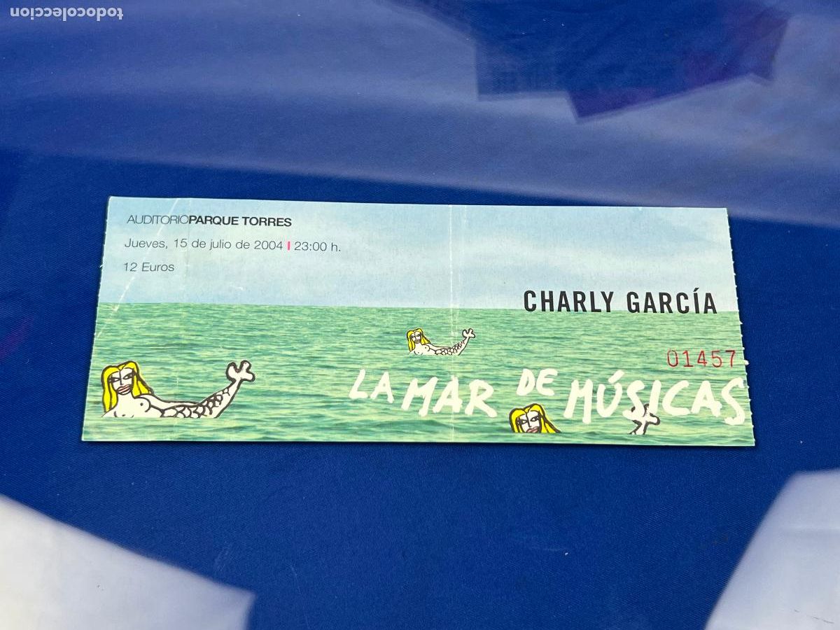 Bilhetes de Concertos: ENTRADA CONCIERTO CHARLY GARCIA LA MAR DE MUSICA