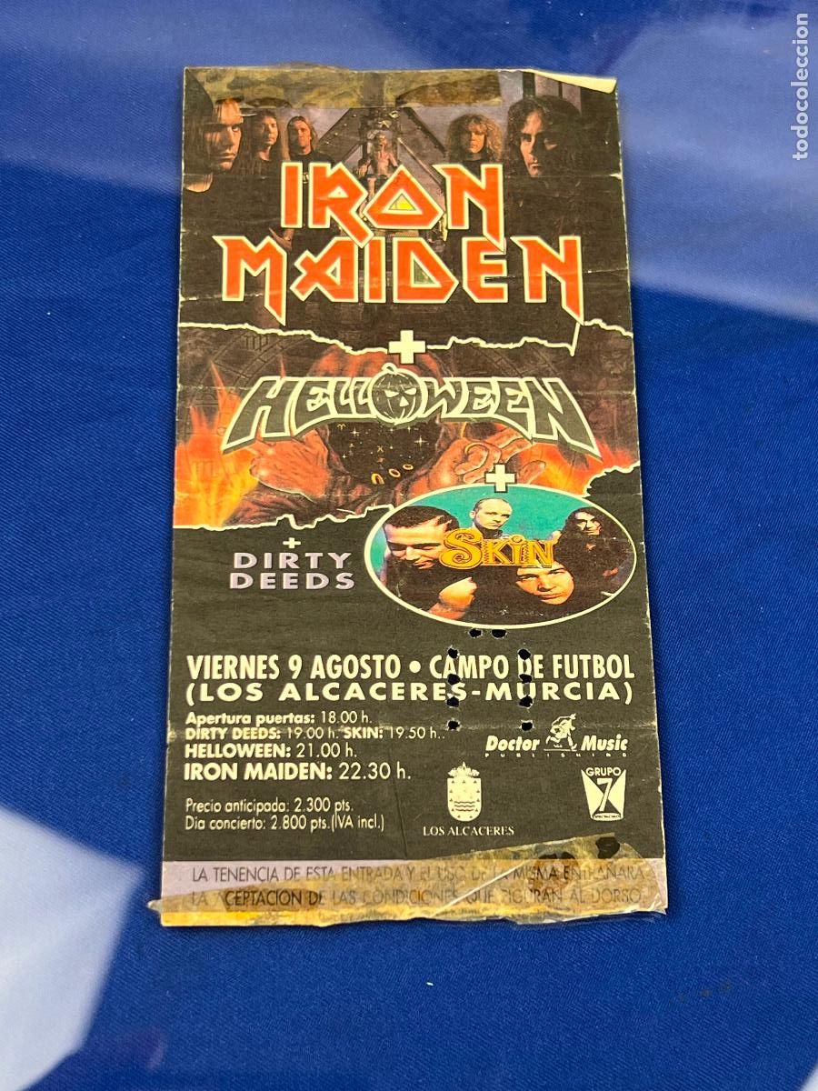 Entradas Antiguas de Conciertos: ENTRADA CONCIERTO IRON MAIDEN Y HALLOWEEN MURCIA