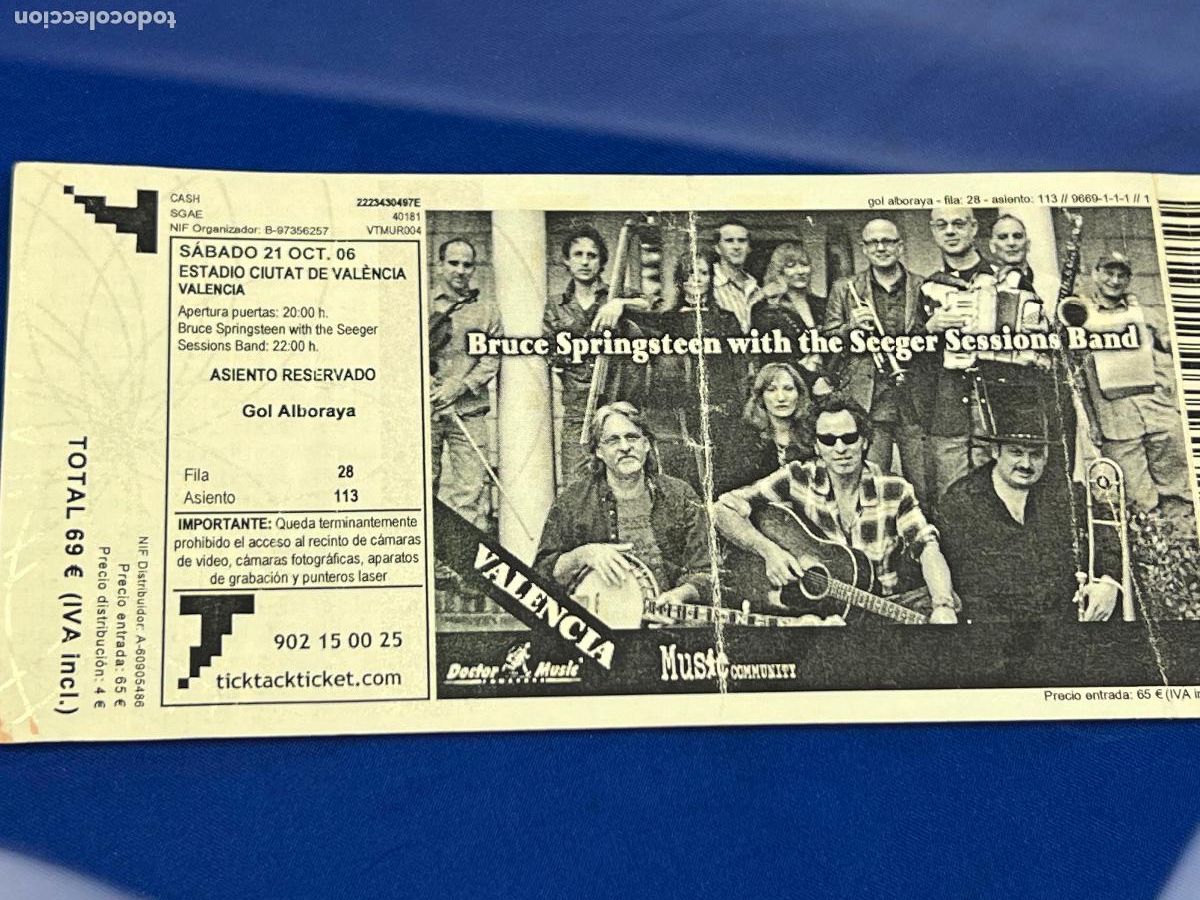 Entradas Antiguas de Conciertos: ENTRADA CONCIERTO BRUCE SPRINGSTEEN