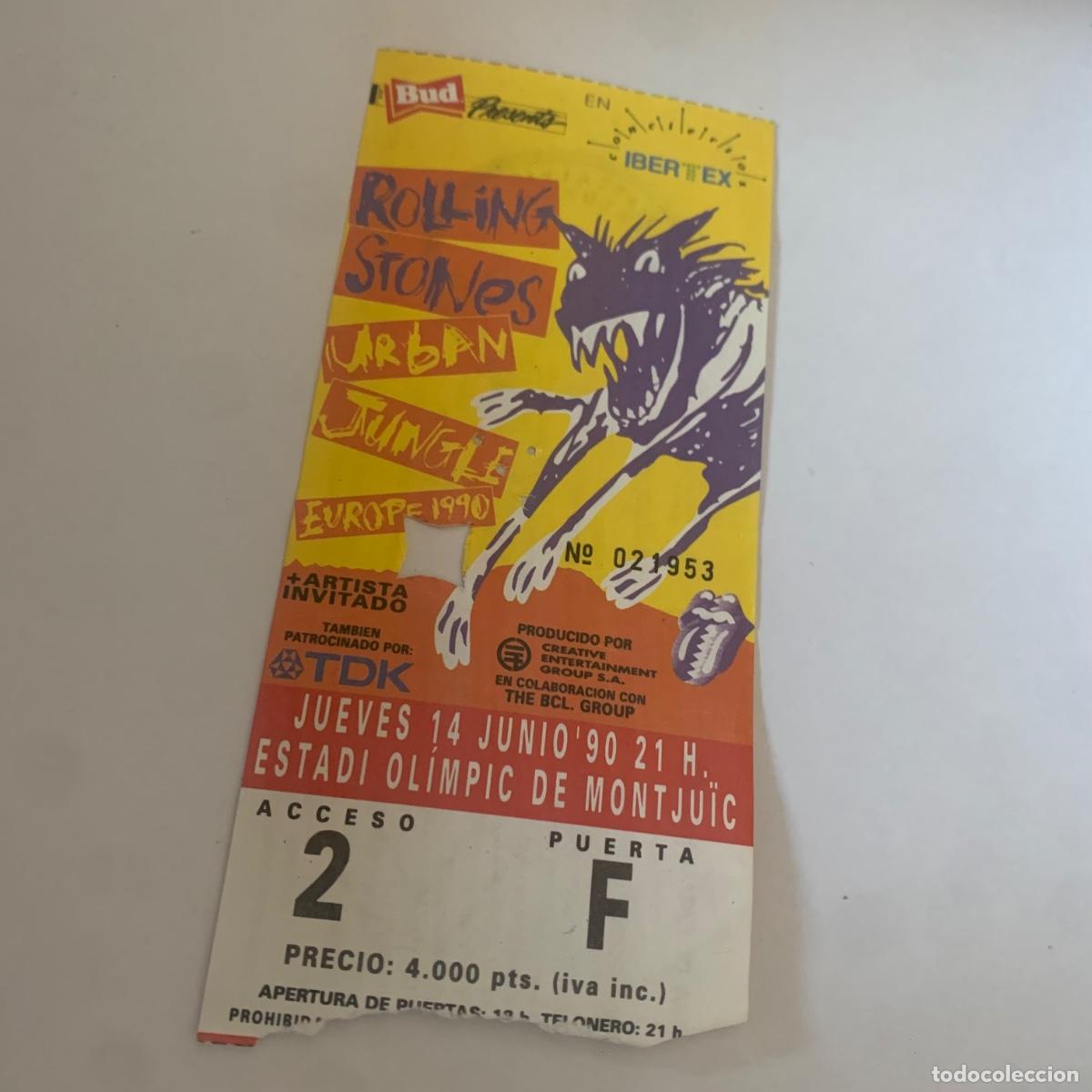 Entradas Antiguas de Conciertos: Entrada concierto the rolling stones barcelona montjuic 13 junio 1990