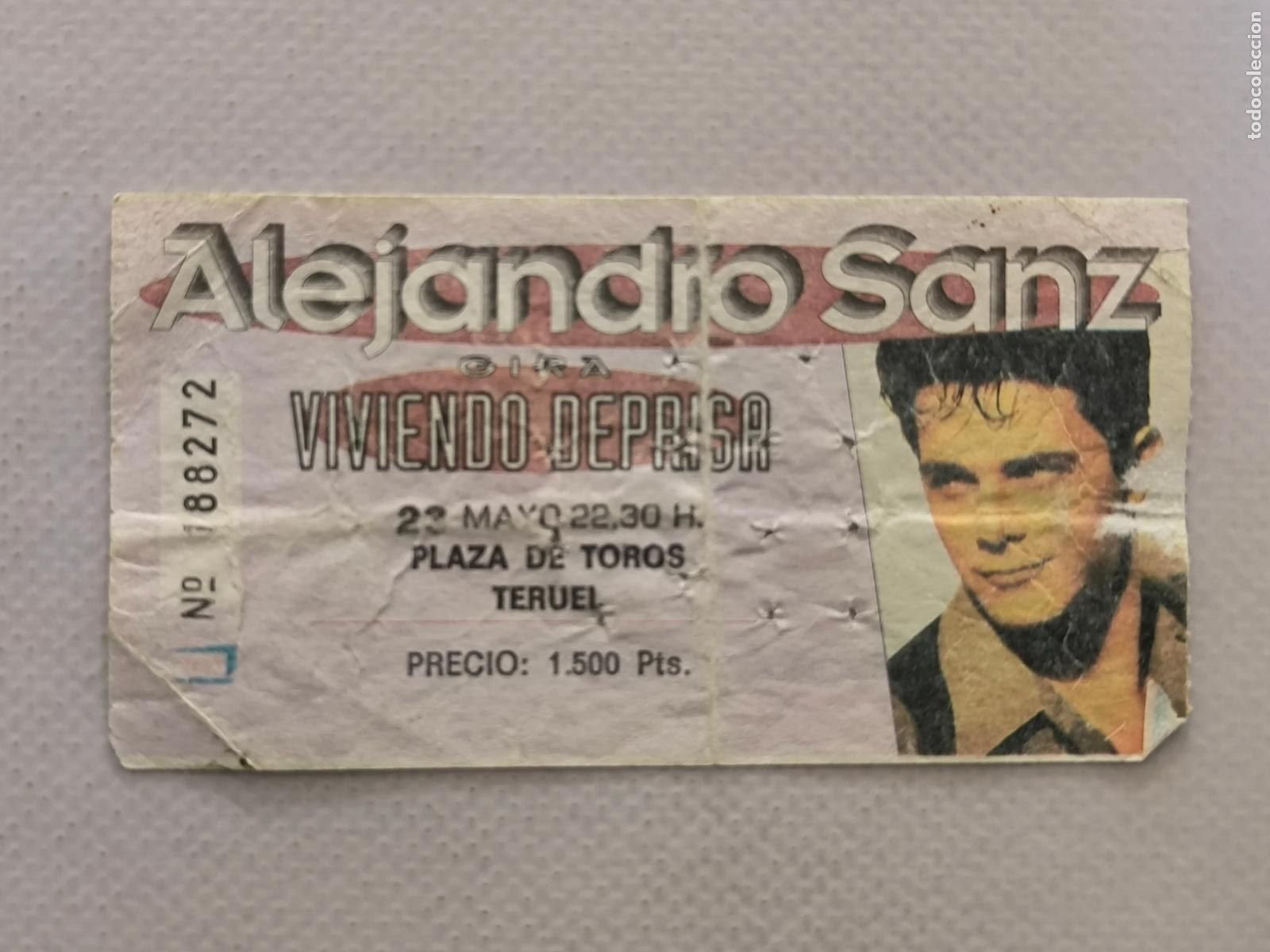 Entradas Antiguas de Conciertos: ENTRADA DE CONCIERTO ALEJANDRO SANZ - GIRA VIVIENDO LA VIDA - 22 DE MAYO, TERUEL (9S)
