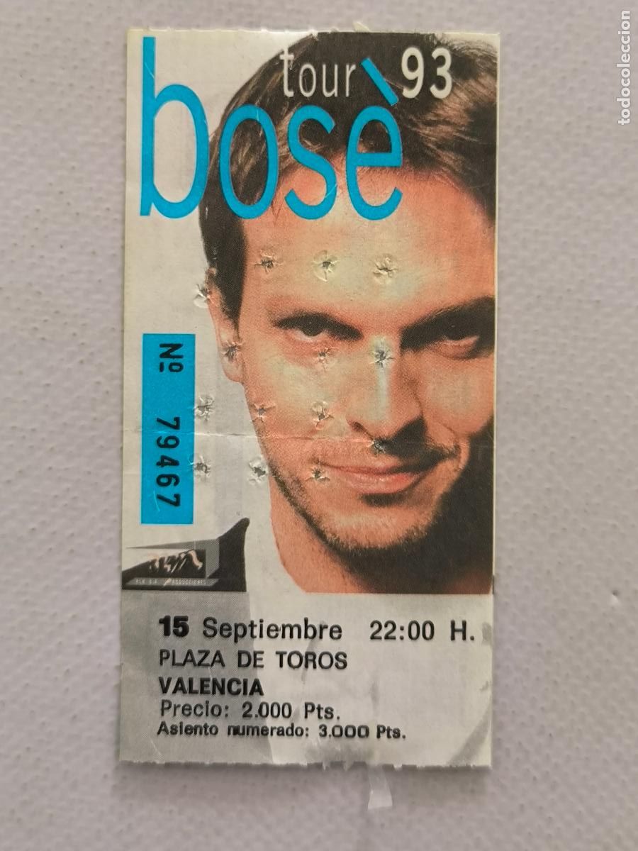 Entradas Antiguas de Conciertos: ENTRADA DE CONCIERTO MIGUEL BOSE - TOUR 93 - 15 SEPTIEMBRE 1993, VALENCIA (9S)