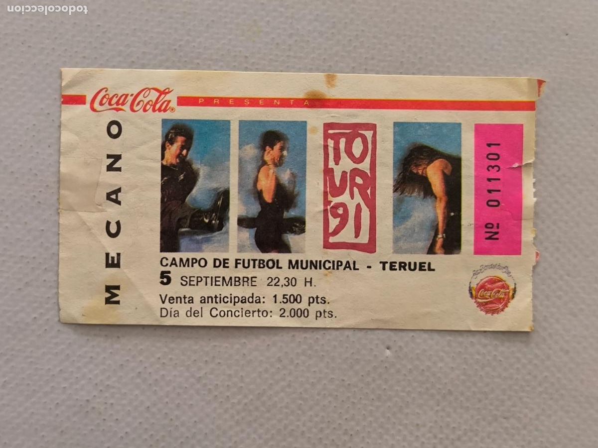 Entradas Antiguas de Conciertos: ENTRADA DE CONCIERTO MECANO - TOUR 91 - 5 SEPTIEMBRE 1991, TERUEL (9S)
