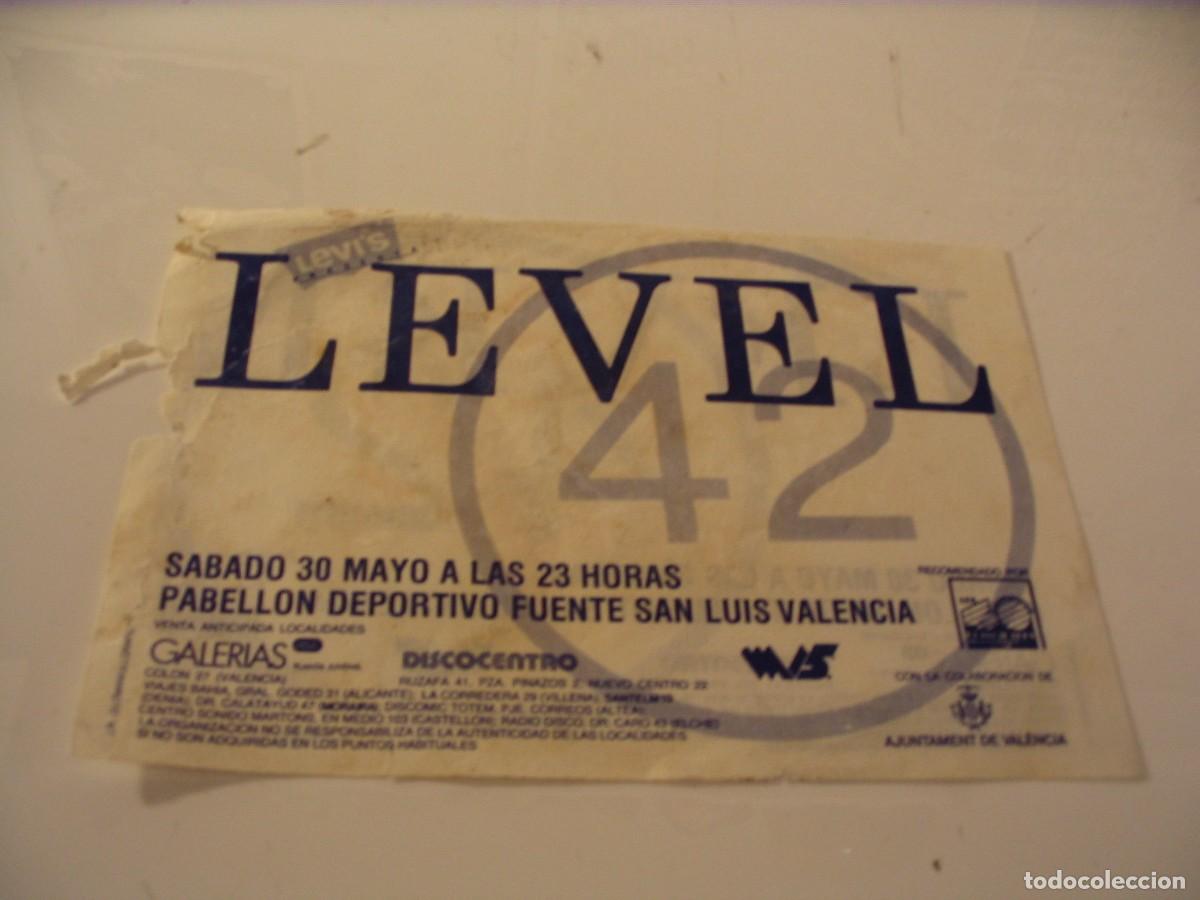 Entradas Antiguas de Conciertos: LEVEL 42 Octavilla flyer Valencia ORIGINAL GIRA TOUR