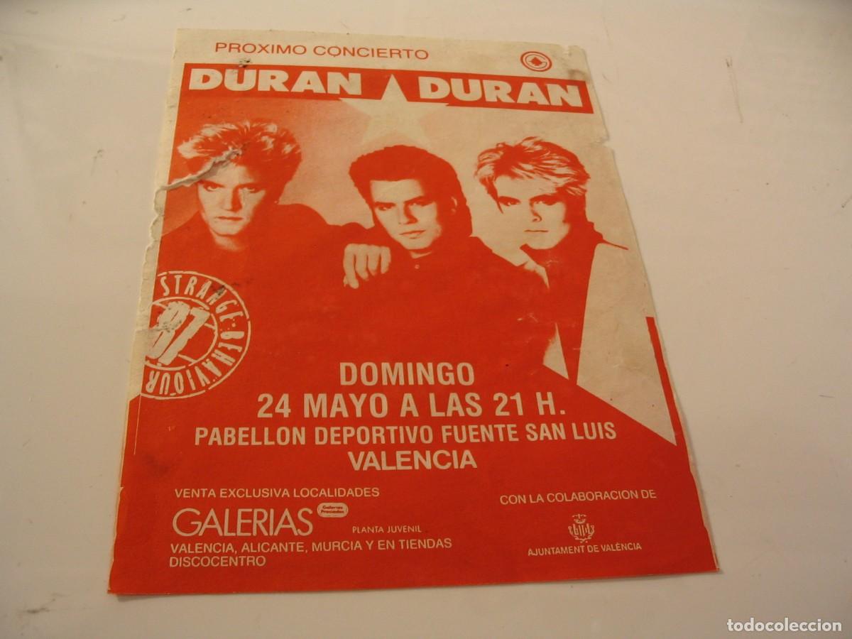 Entradas Antiguas de Conciertos: Duran Duran Octavilla flyer Valencia 1987 ORIGINAL GIRA TOUR