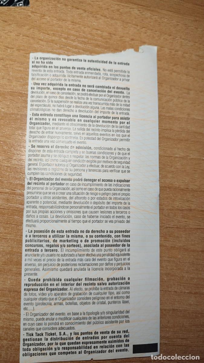 Entradas antiguas de conciertos: Concierto Sabina 2010 - Foto 2