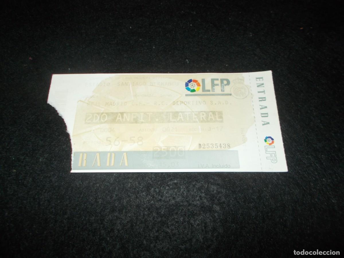 Entradas Antiguas de Conciertos: Entrada partido Futbol REAL MADRID &ndash; R.C. DEPORTIVO. Temporada 98/99. Estadio Santiago Bernabeu 1999