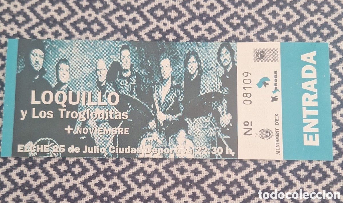 Entradas Antiguas de Conciertos: ENTRADA LOQUILLO Y TROGLODITAS ELCHE 25 DE JULIO
