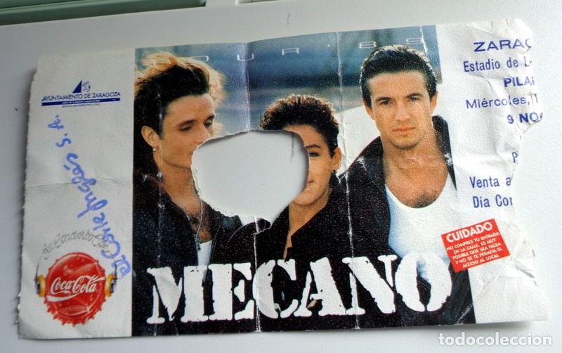Entradas Antiguas de Conciertos: ENTRADA CONCIERTO MECANO - ESTADIO LA ROMAREDA ZARAGOZA. FIESTAS DEL PILAR A&Ntilde;O 1989 PILARES