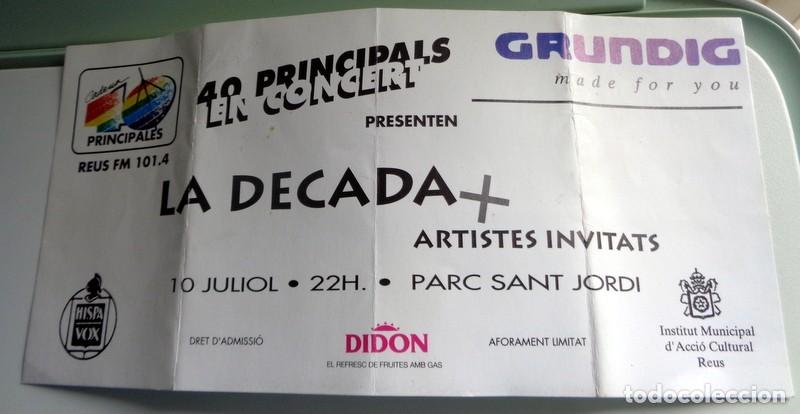 Entradas Antiguas de Conciertos: ENTRADA CONCIERTO 40 PRINCIPALES RADIO. LA DECADA + ARTISTAS INVITADOS. BARCELONA PARC SANT JORDI.
