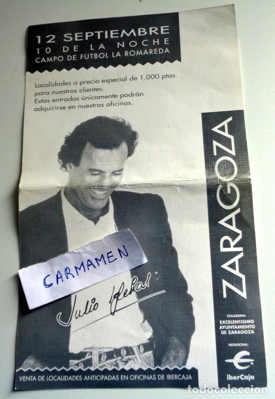 Entradas Antiguas de Conciertos: ENTRADA CONCIERTO ANTIGUA. JULIO IGLESIAS. ESTADIO LA ROMAREDA ZARAGOZA.