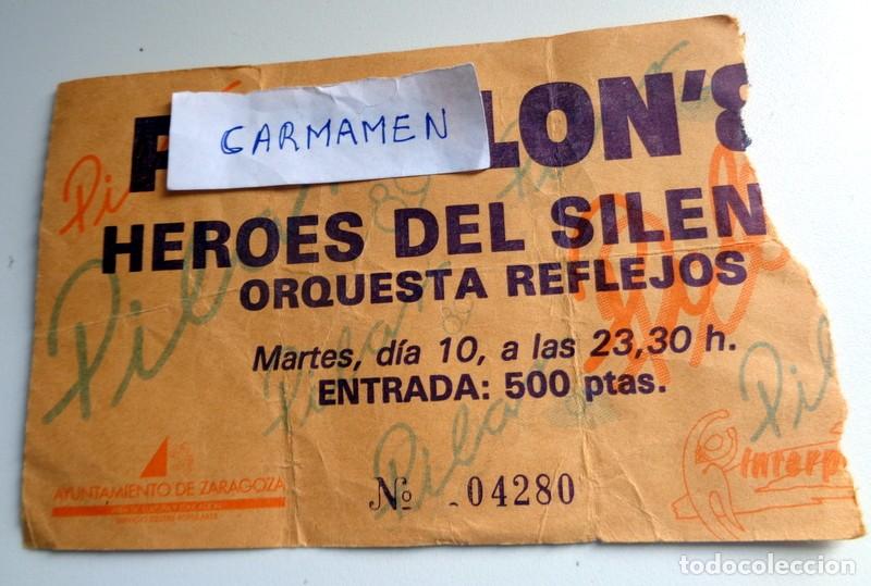 Entradas Antiguas de Conciertos: ENTRADA CONCIERTO TICKET H&Eacute;ROES DEL SILENCIO HDS BUNBURY. PABELL&Oacute;N ZARAGOZA FIESTAS PILAR 1989