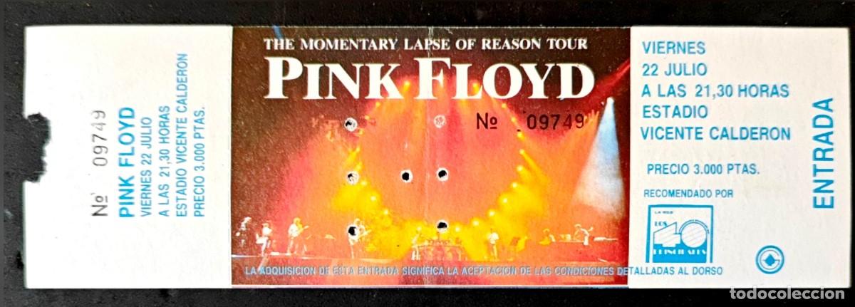 Entradas Antiguas de Conciertos: Entrada Concierto PINK FLOYD Vicente Calderon Madrid 22 Julio 1988 SIN CORTAR Momentary Lapse Reason