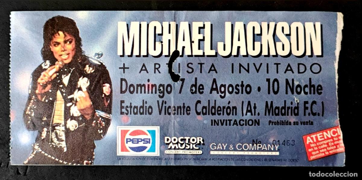 Entradas Antiguas de Conciertos: Entrada INVITACION Concierto MICHAEL JACKSON Vicente Calderon Madrid 7 Agosto 1988