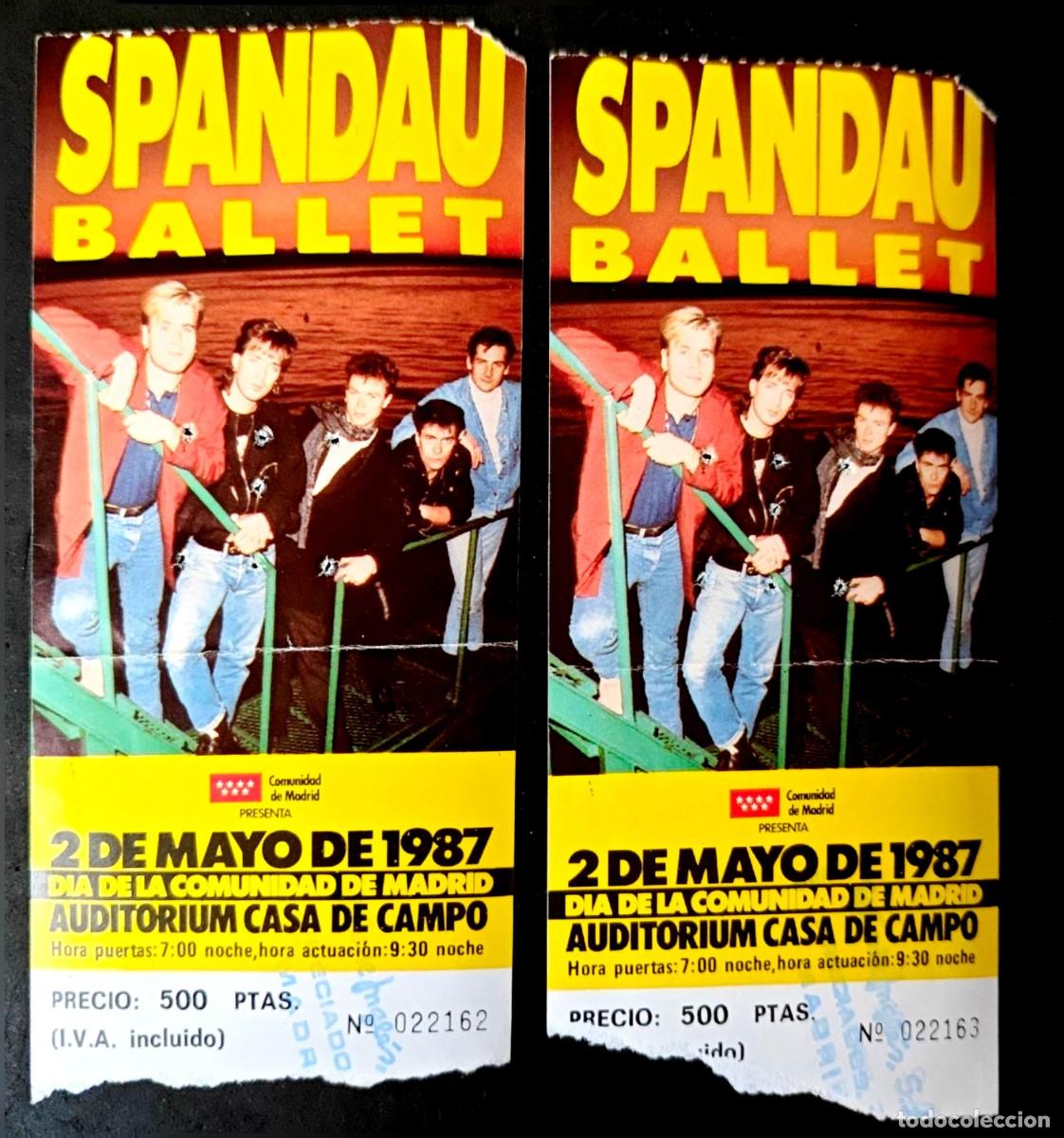Entradas Antiguas de Conciertos: 2 Entradas Concierto SPANDAU BALLET Auditorium Casa de Campo Madrid 2 Mayo 1987