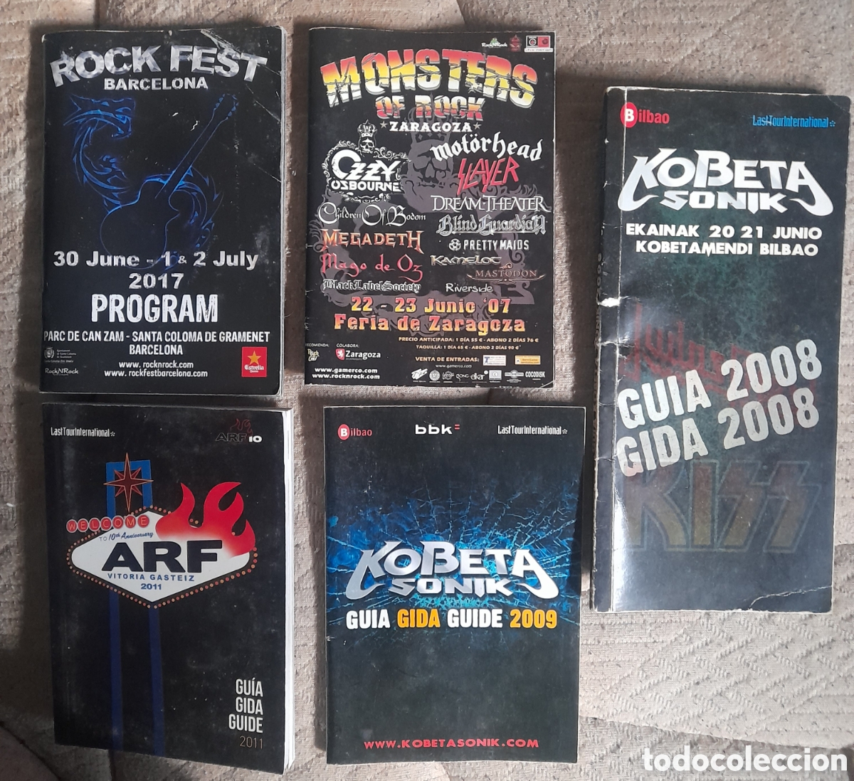 Entradas Antiguas de Conciertos: LOTE PROGRAMAS Y FOLLETOS FESTIVALES METAL (AZKENA, MONSTERS OF ROCK, SONISPHERE, GRASPOP, MAD COOL)