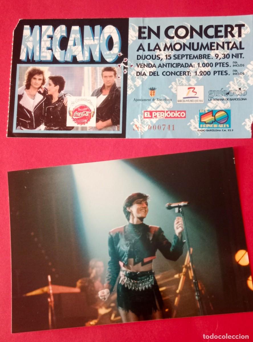 Entradas Antiguas de Conciertos: MECANO - UNA ENTRADA Y SEIS FOTOGRAFIAS DE GONZALO GOIZUETA