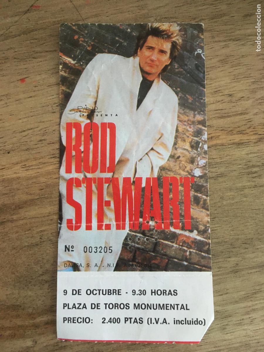 Entradas Antiguas de Conciertos: rod stewart entrada original concierto plaza toros monumental barcelona