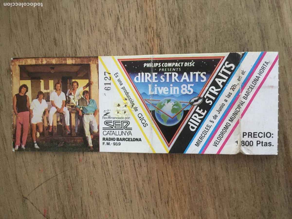 Entradas Antiguas de Conciertos: dire straits velodromo horta entrada original concierto barcelona