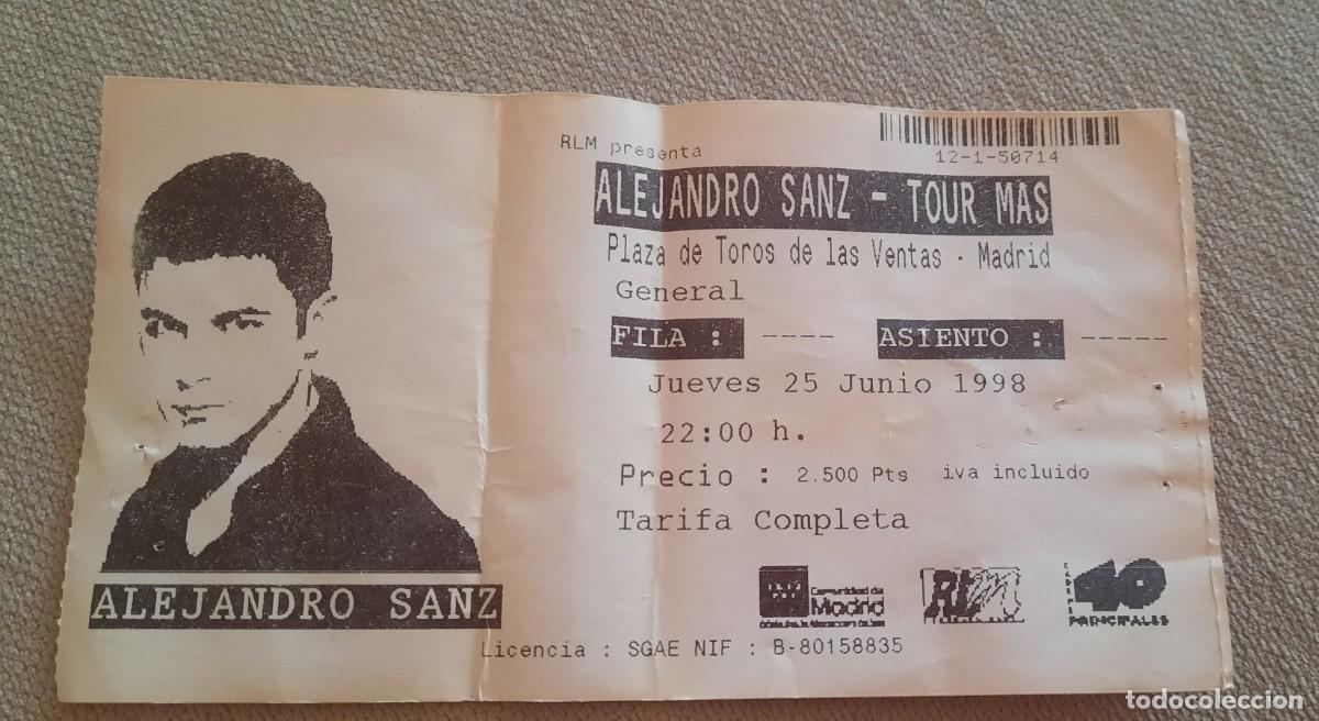 Entradas Antiguas de Conciertos: Entrada Alejandro Sanz tour M&aacute;s