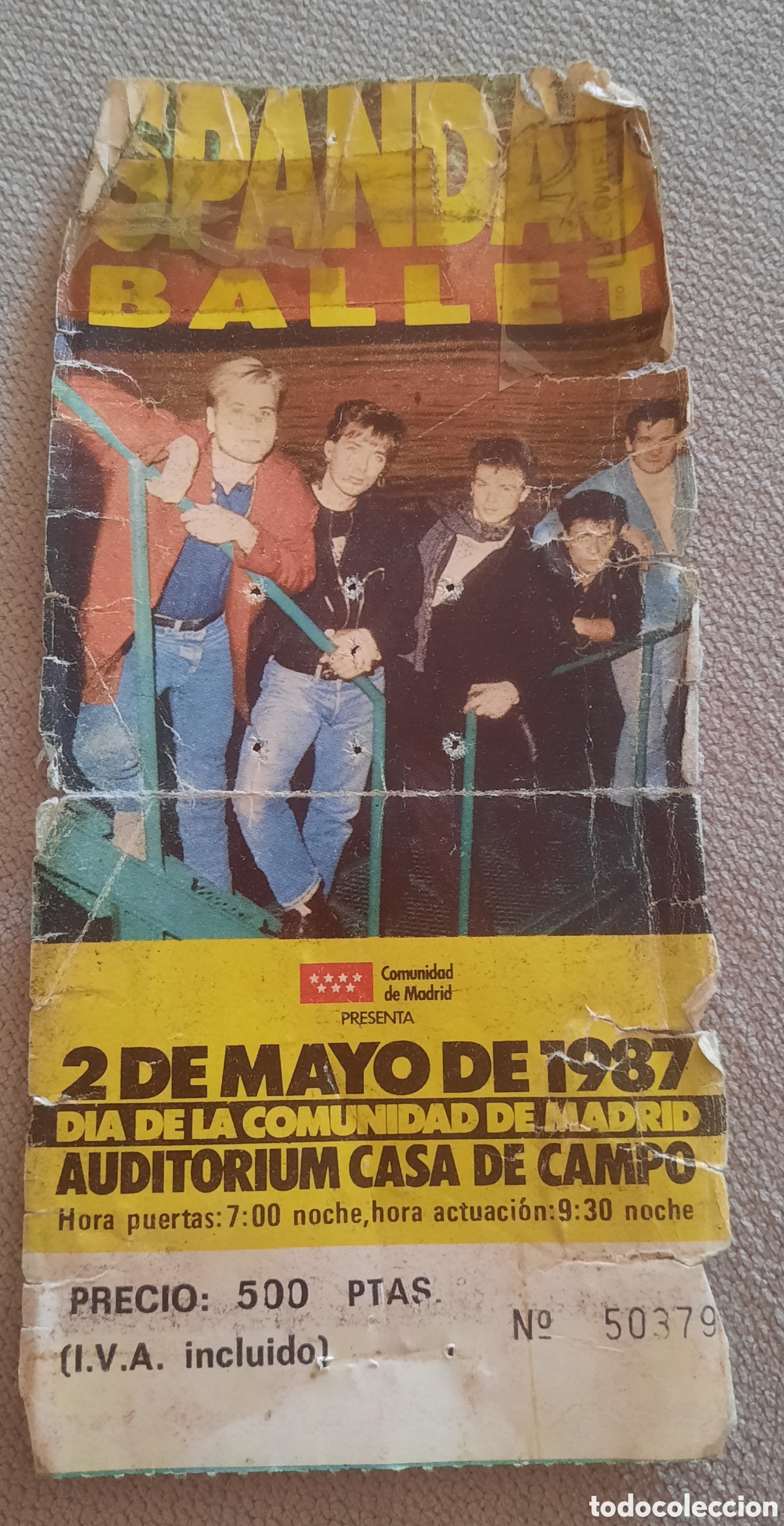 Entradas Antiguas de Conciertos: Spandau Ballet 1987 en Rocodromo Casa de Campo