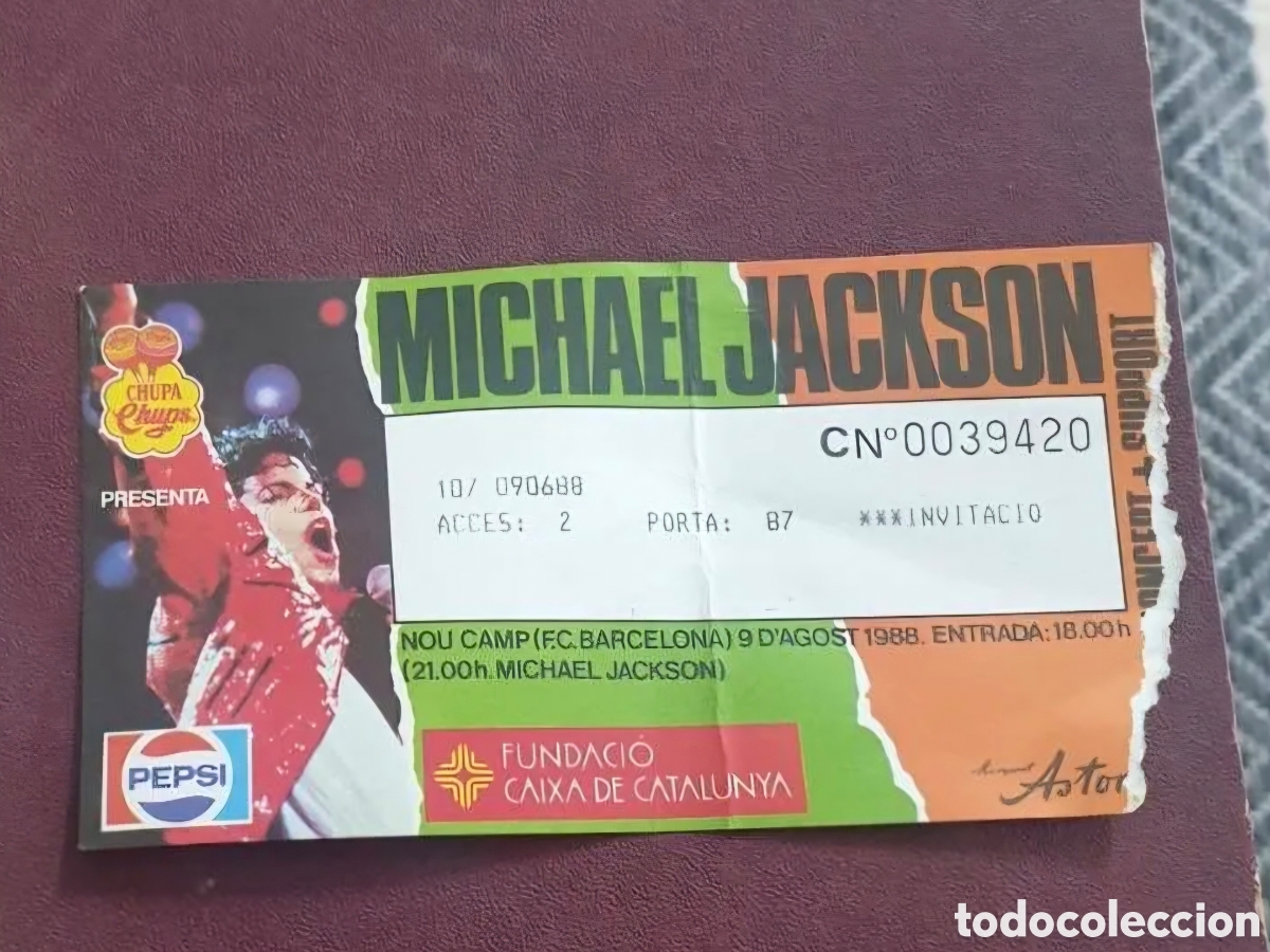 Entradas Antiguas de Conciertos: ENTRADA INVITACION MICHAEL JACKSON CONCIERTO BARCELONA 1988