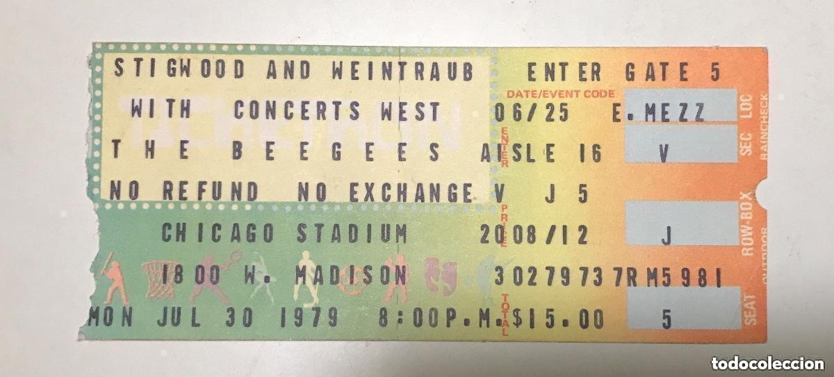 Entradas Antiguas de Conciertos: TICKET ENTRADA ORIGINAL CONCIERTO BEE GEES CHICAGO STADIUM 1979