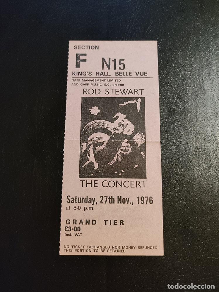 Konzert-Eintrittskarten: Antigua entrada original concierto Rod Stewart King's Hall a&ntilde;o 1976 The concert - rara