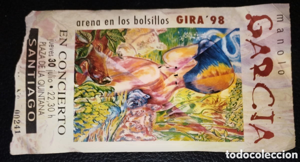 Entradas Antiguas de Conciertos: ENTRADA: CONCIERTO de MANOLO GARCIA arena en los bolsillos GIRA 98 SANTIAGO DE COMPOSTELA ver fotos.