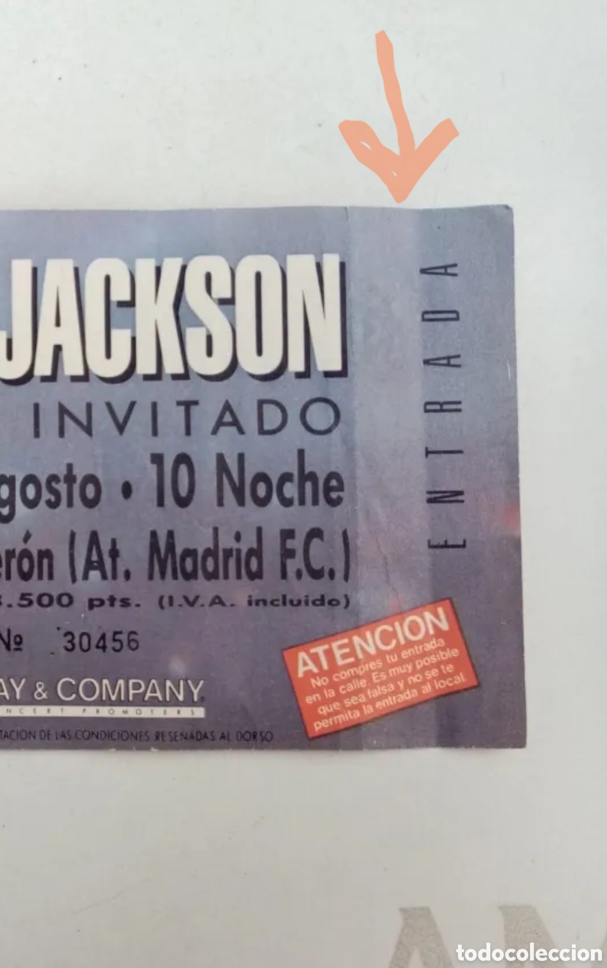 Billets de concerts: Entrada Michael Jackson Madrid 1988 - Gira BAD - &iexcl;NUEVA / SIN USAR / COMPLETA!