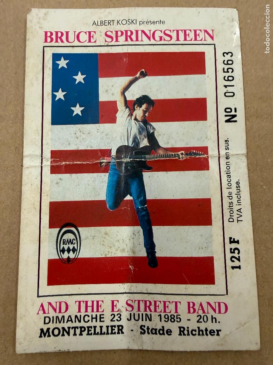 Entradas Antiguas de Conciertos: Antigua entrada concierto BRUCE SPRINGSTEEN a&ntilde;o 1985. Mide 12x8cms