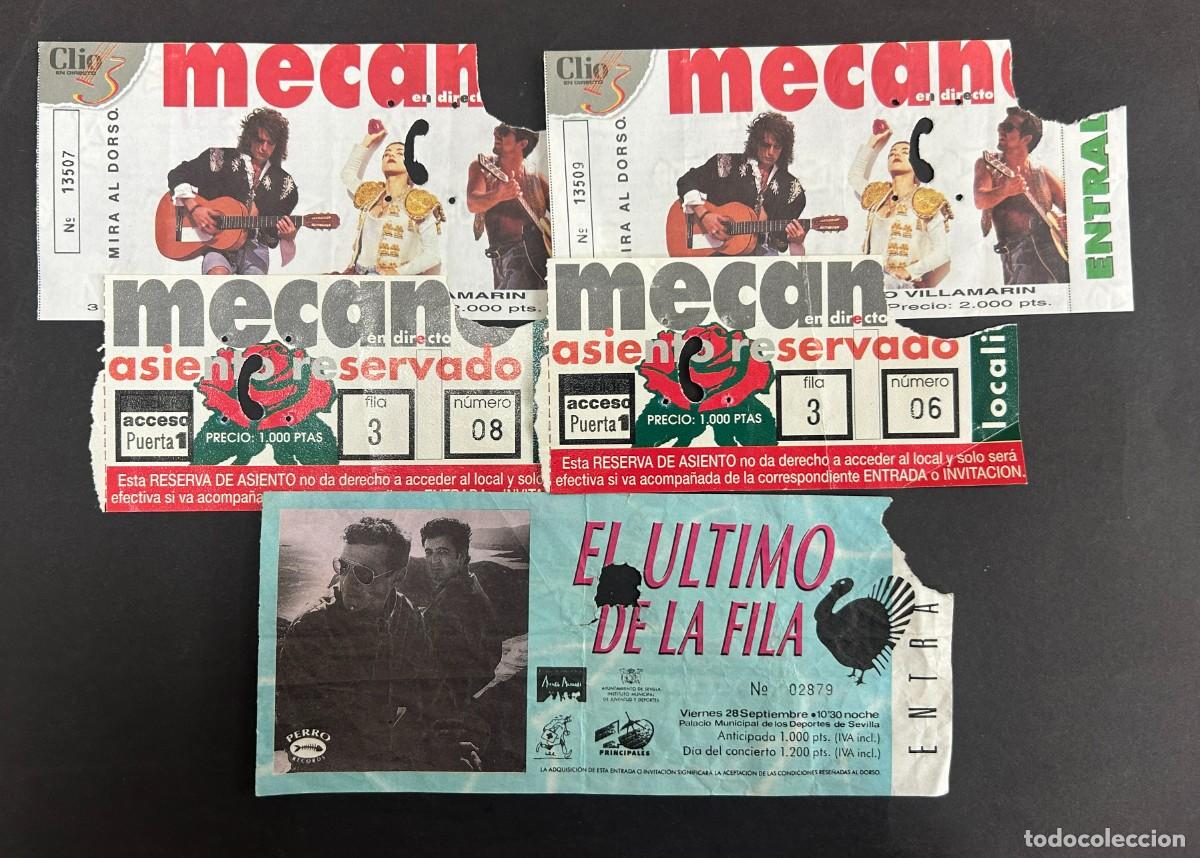 Entradas Antiguas de Conciertos: ENTRADAS CONCIERTO A&Ntilde;OS 90 MECANO Y ULTIMO DE LA FILA