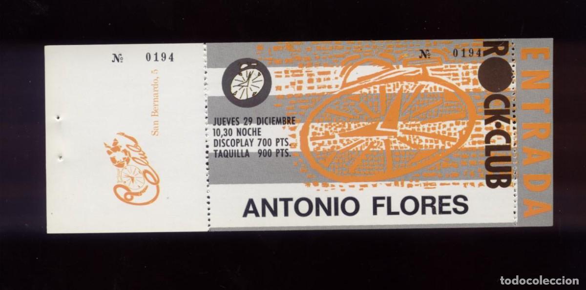 Entradas Antiguas de Conciertos: Antonio Flores Madrid 1988 Rock Club