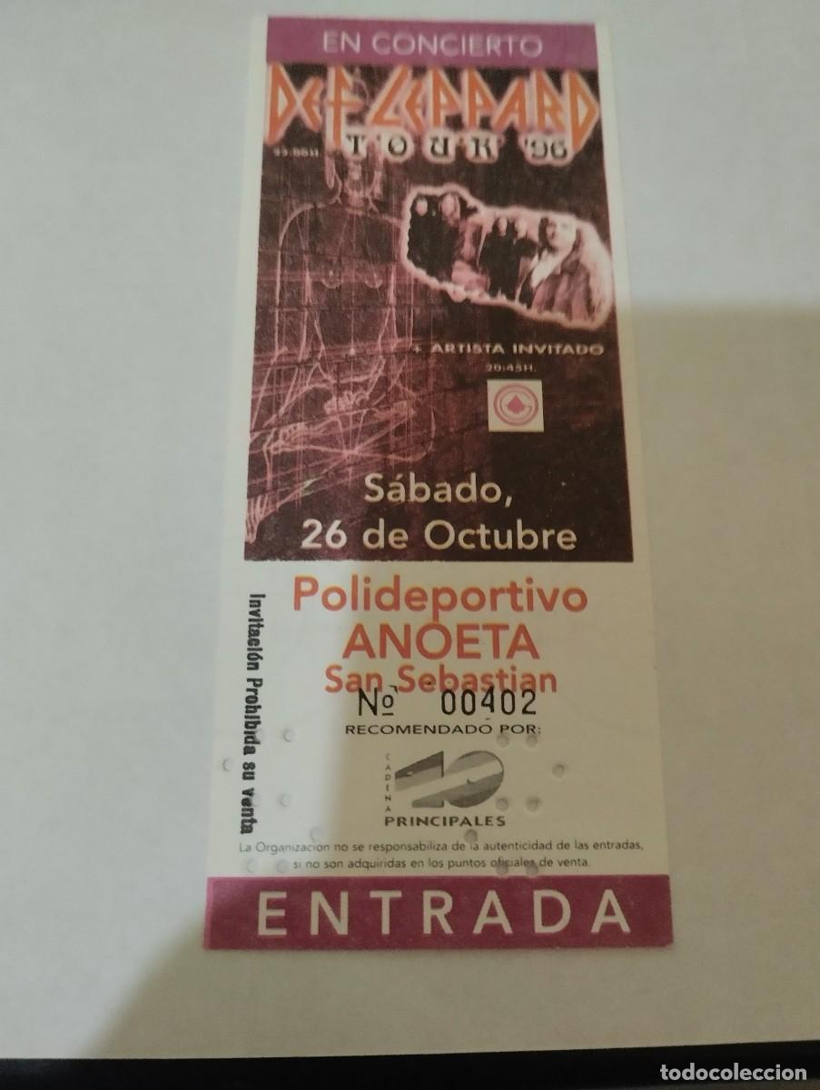 Entradas Antiguas de Conciertos: Def Leppard San sebastian Tour 96 entrada de concierto Nueva