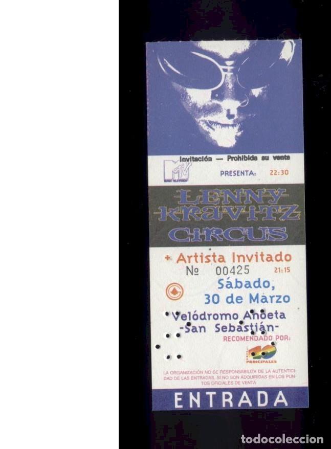 Entradas Antiguas de Conciertos: Lenny Kravitz San Sebasti&aacute;n 1996