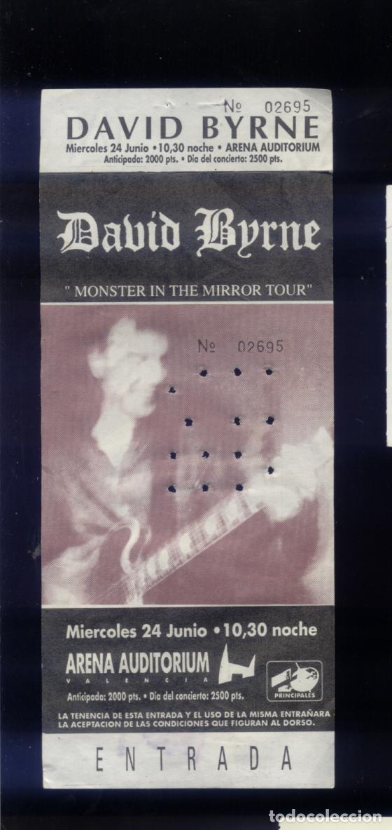 Entradas Antiguas de Conciertos: David Byrne Valencia Arena Auditorio 1991