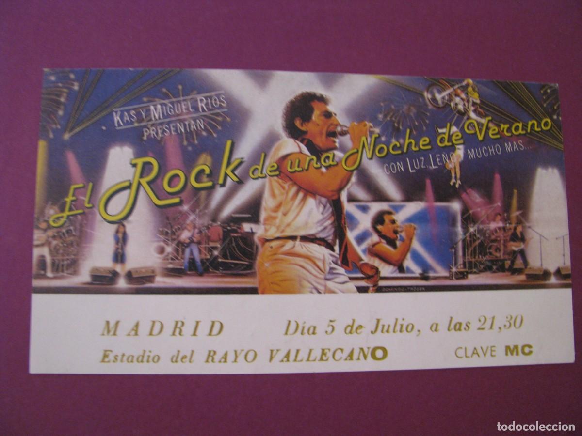 Entradas Antiguas de Conciertos: ENTRADA REPRODUCCION, FACS&Iacute;MIL. CONCIERTO MIGUEL RIOS ROCK NOCHE VERANO ESTADIO RAYO VALLECANO