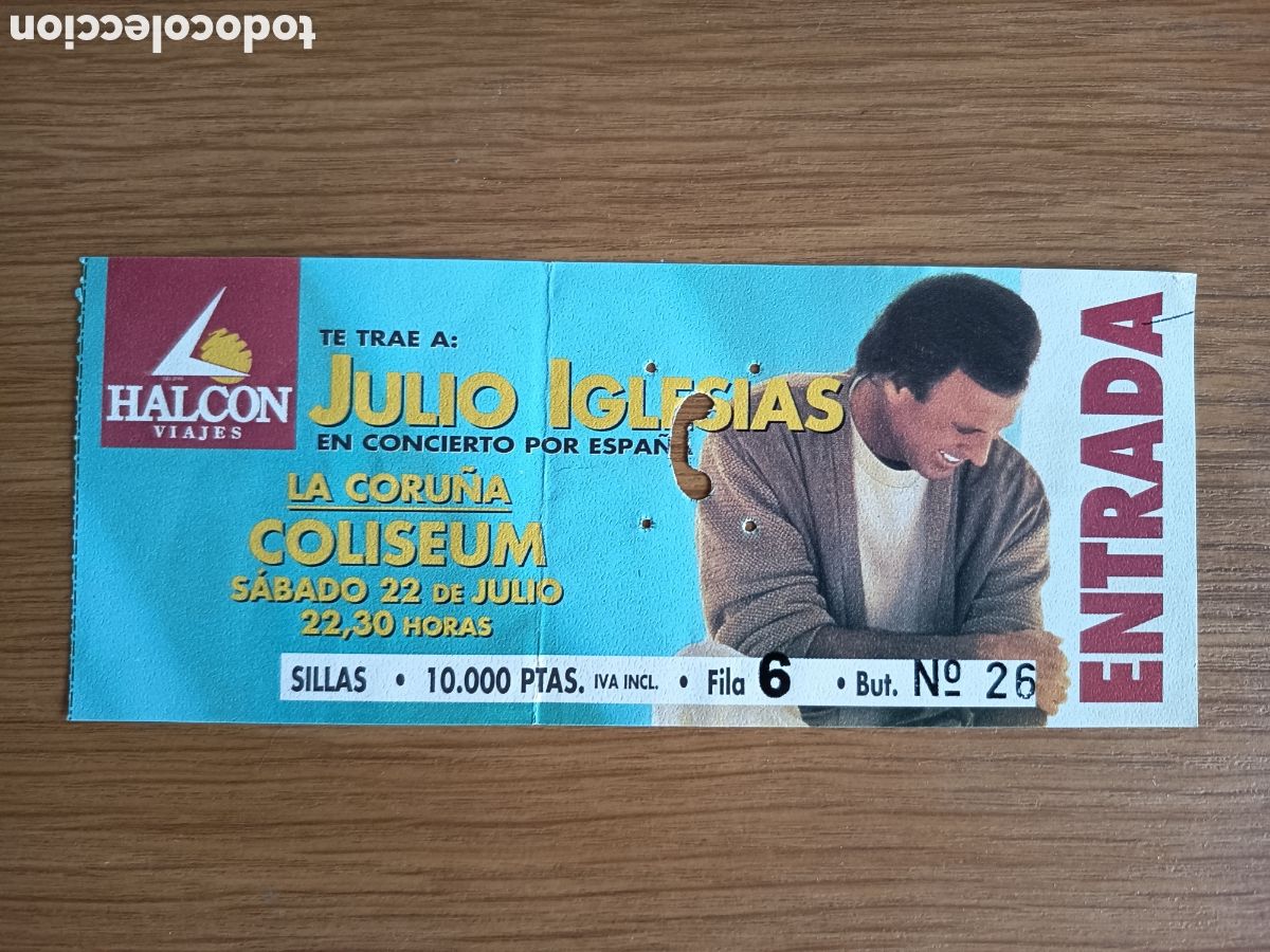 Entradas Antiguas de Conciertos: Entrada concierto Julio Iglesias de 1995 en A Coru&ntilde;a