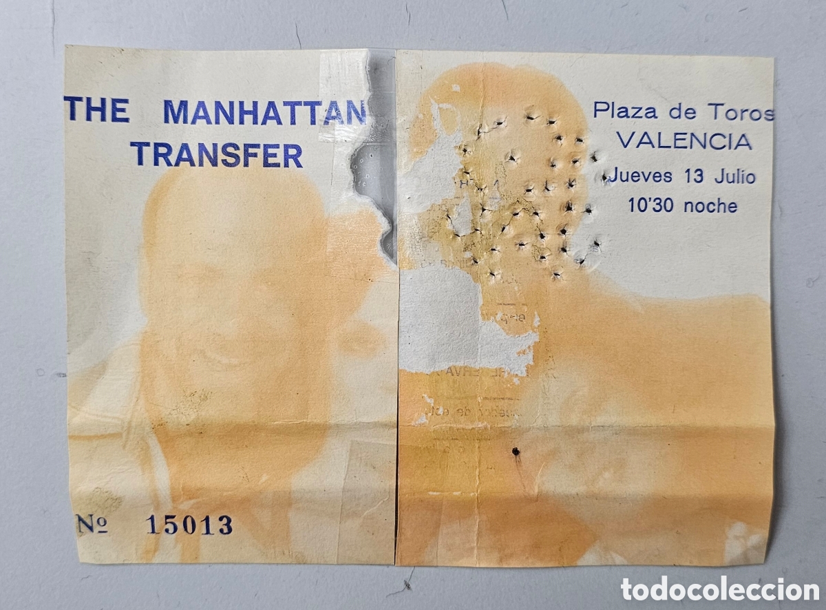 Entradas Antiguas de Conciertos: ENTRADA CONCIERTO THE MANHATTAN TRANSFER PLAZA TOROS VALENCIA 13 JULIO 1989